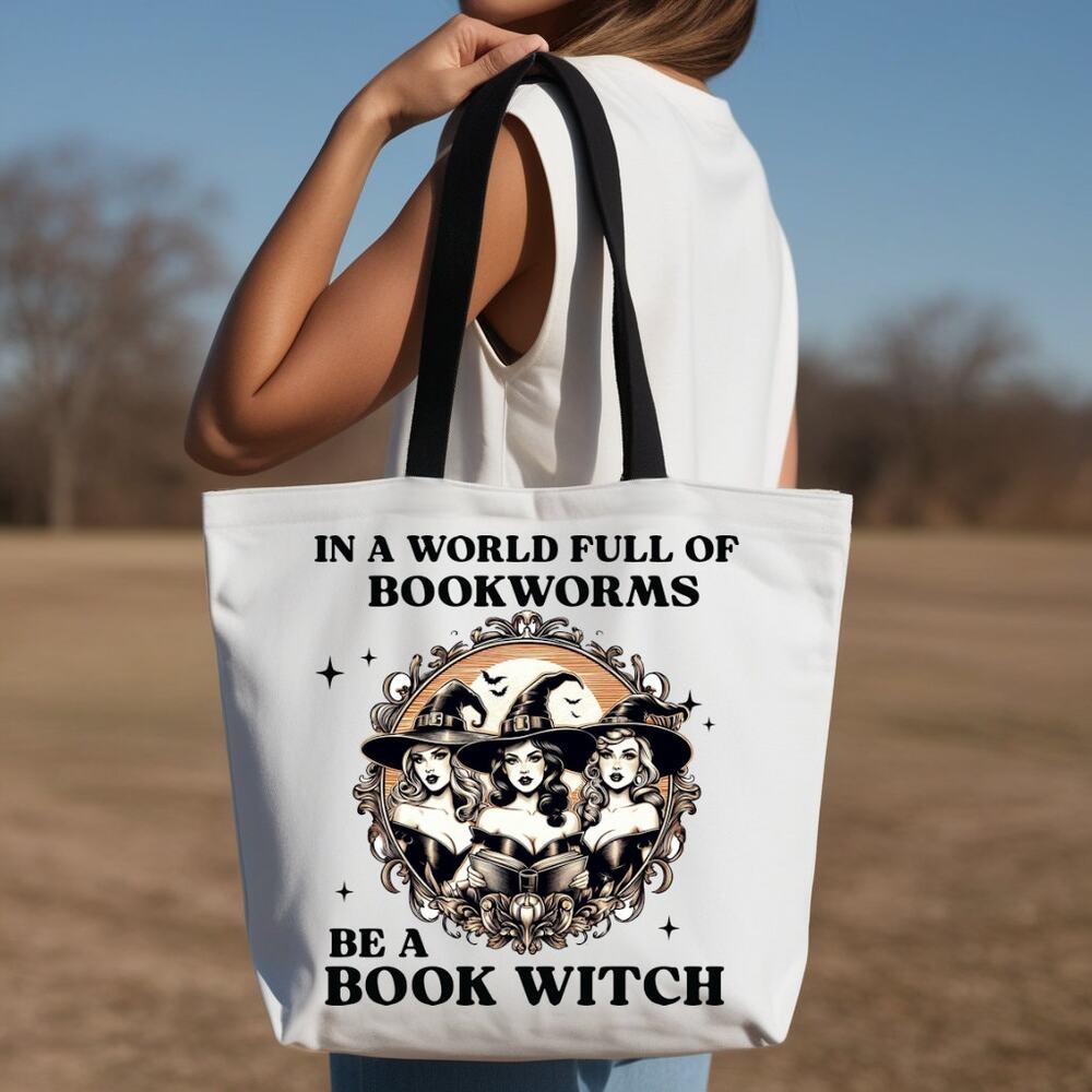 Large Witchy Tote Bag for Readers, Book Lovers, Bibliophiles